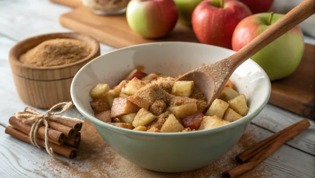 Mixing Batter for Country Apple Fritter Bread in a Bowl