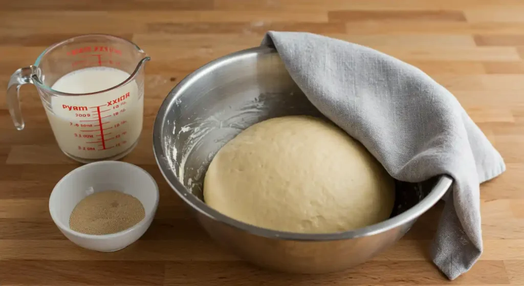 Mixing Ingredients to Make Gipfeli Dough