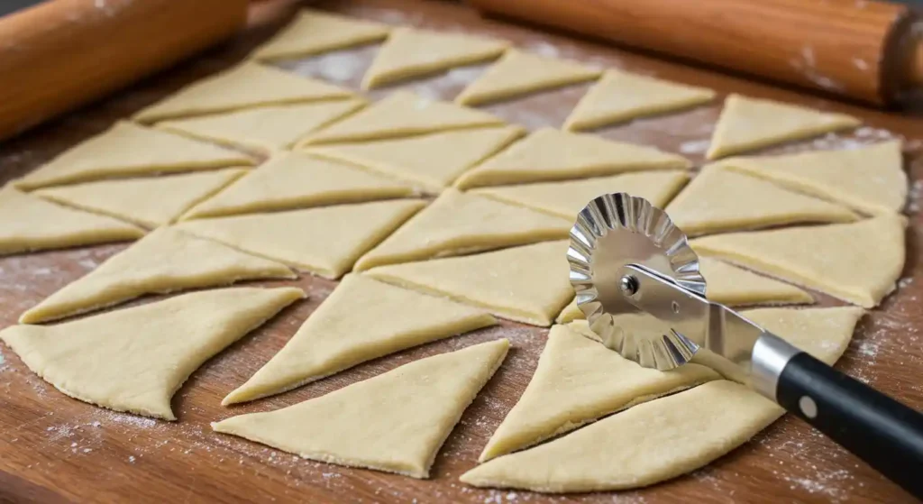 Triangle-Shaped Dough Cut for Swiss Gipfeli
