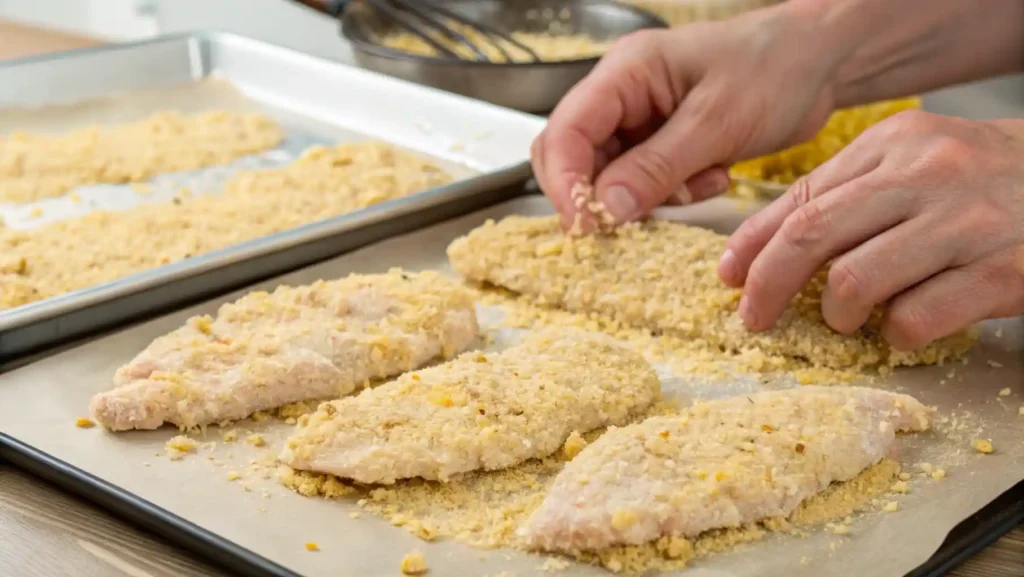 Chicken Tenders Dipped in Buttermilk and Seasoned Flour