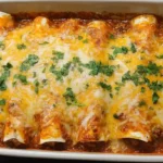 Delicious easy ground beef enchiladas ready to be served