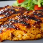Juicy Air Fryer BBQ Chicken Breast served on a plate