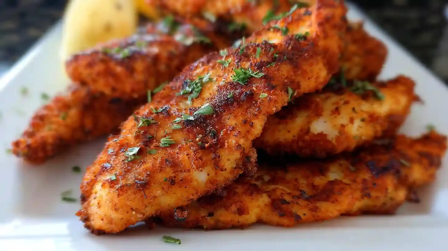 Healthy Air Fryer chicken tenders without breading served in a bowl