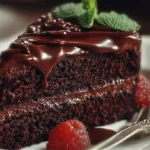Decadent Midnight Fudge Cake with chocolate frosting and a rich texture