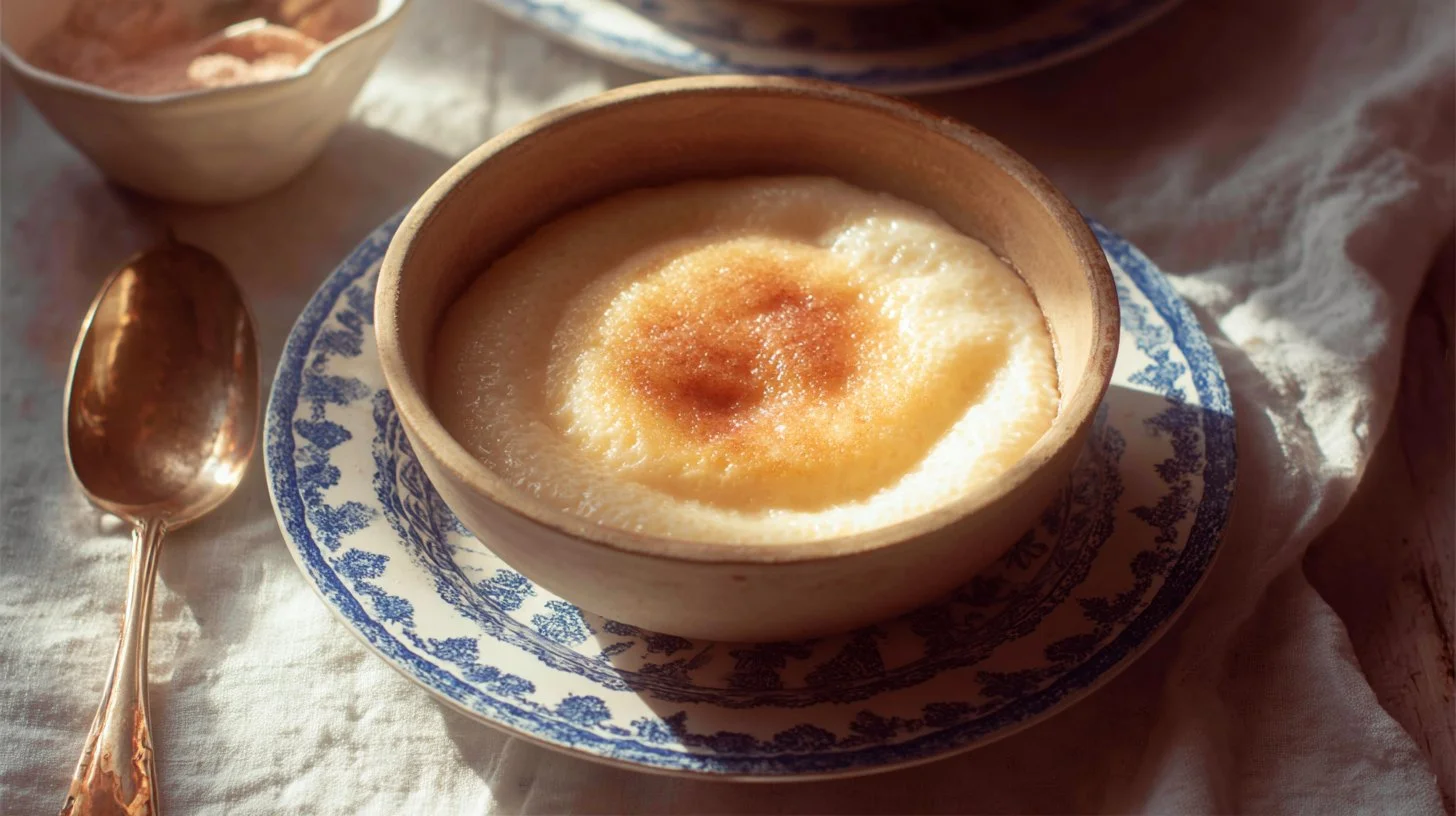 Bowl of delicious sour cream porridge topped with fresh fruits