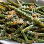 Crispy Garlic Parmesan Roasted Green Beans Recipe