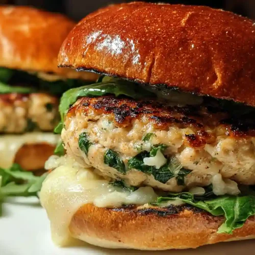 White Cheddar and Spinach Chicken Burgers