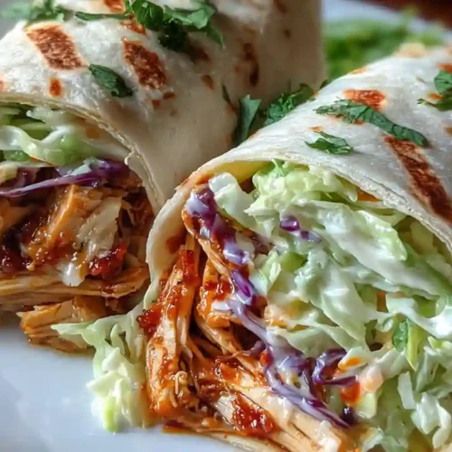 BBQ Chicken Coleslaw Wraps