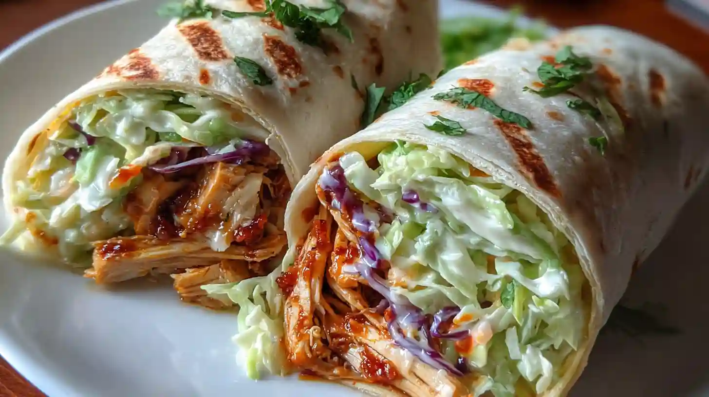 BBQ Chicken Coleslaw Wraps