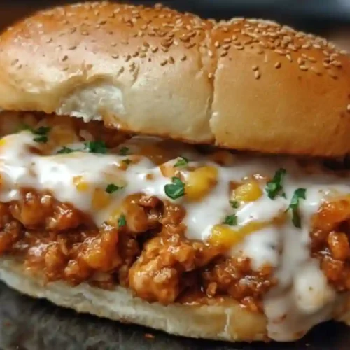 Cajun Chicken Sloppy Joes with Creamy Cheese Sauce