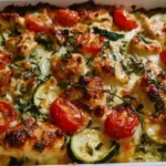 Mediterranean Chicken Zucchini Bake