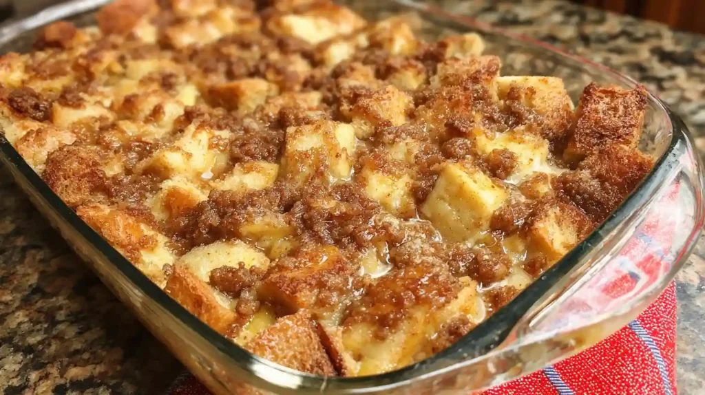 Overnight Cinnamon Apple Baked French Toast Casserole