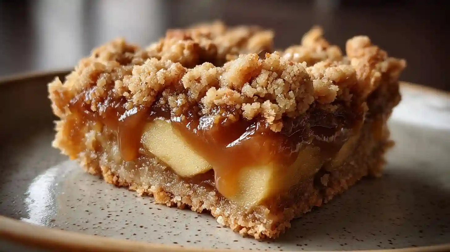 Salted Caramel Apple Crumble Bars