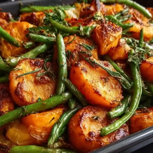 Sweet Potato & Green Bean Tray Bake