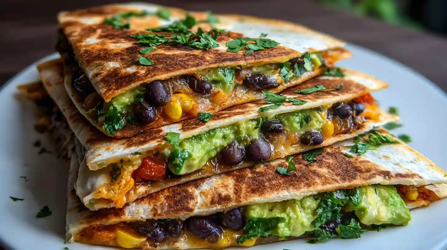 Vegan Quesadillas with Black Beans and Avocado