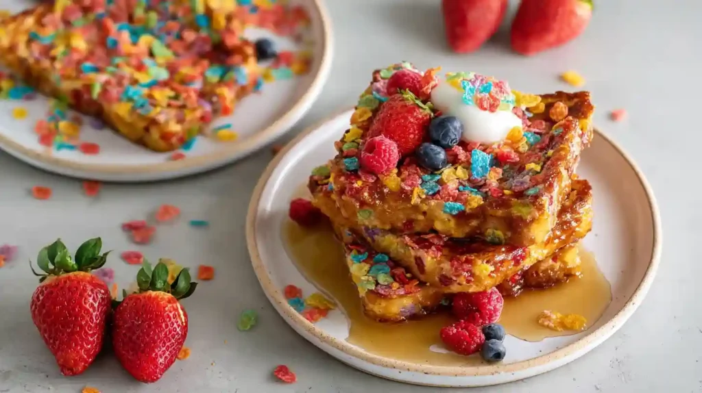 Crunchy French Toast with Fruity Pebbles