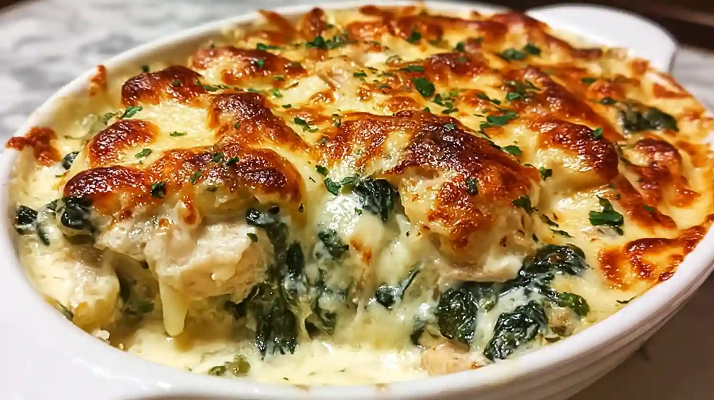 Chicken and Spinach Casserole with Cream Cheese