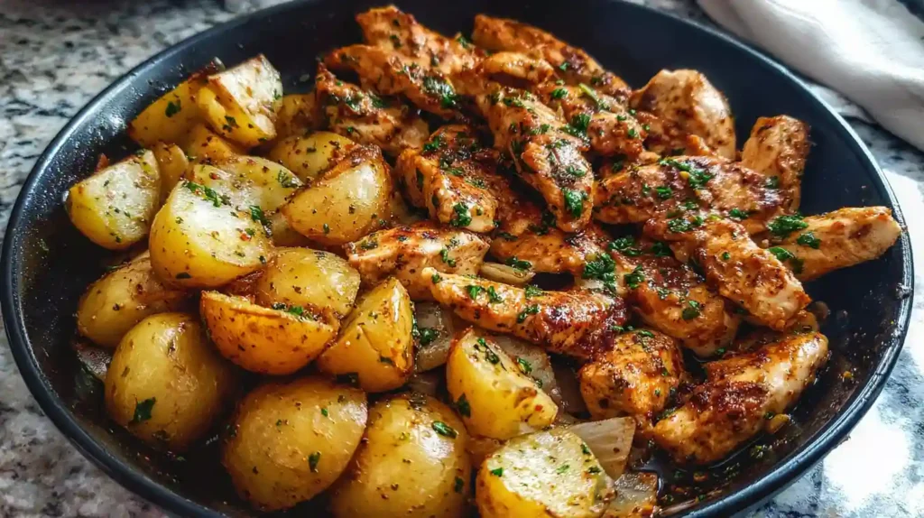 Garlic Butter Chicken and Potatoes Skillet