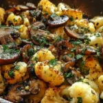 Garlic Mushrooms Cauliflower Skillet
