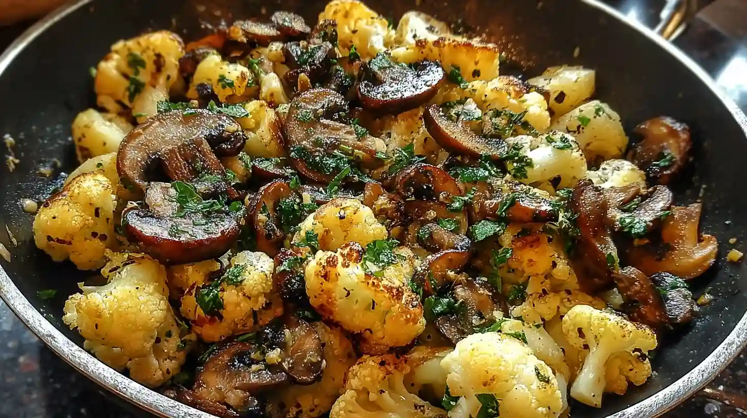 Garlic Mushrooms Cauliflower Skillet