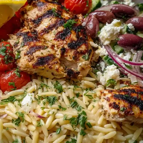 Greek Chicken Power Bowls with Lemon Orzo