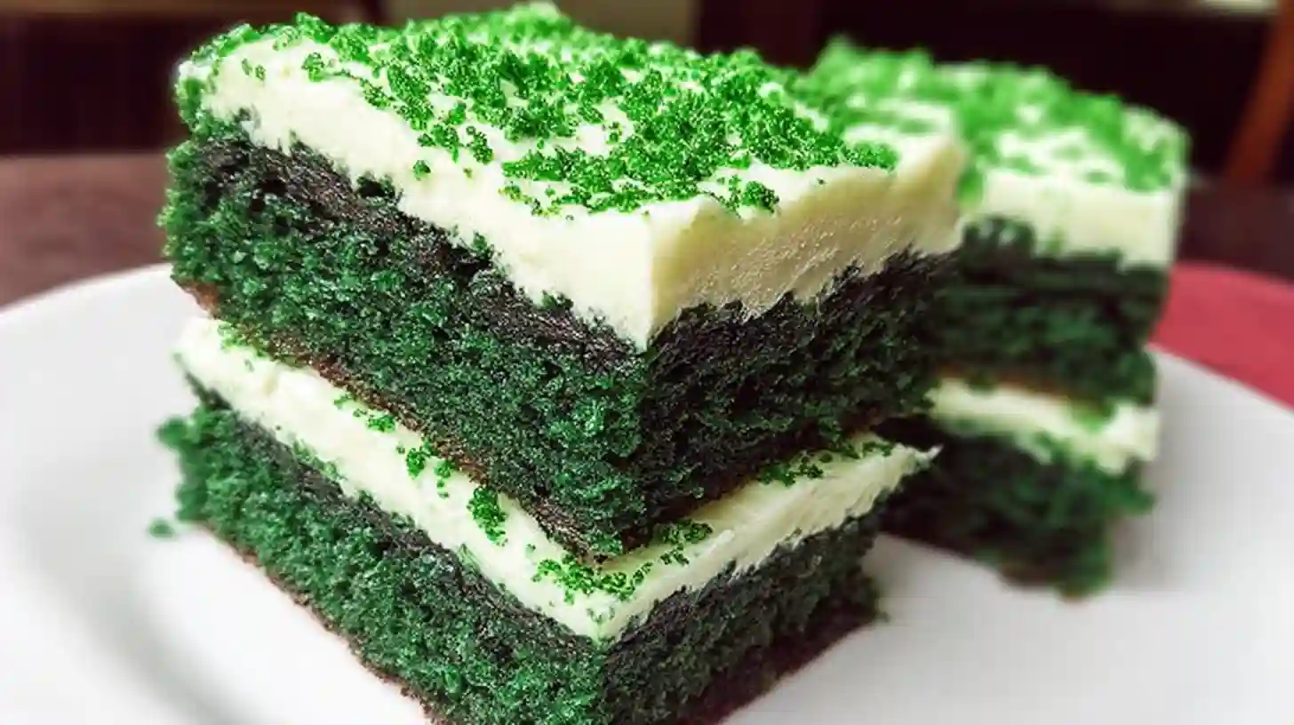 Green Velvet Brownies with Cream Cheese Frosting