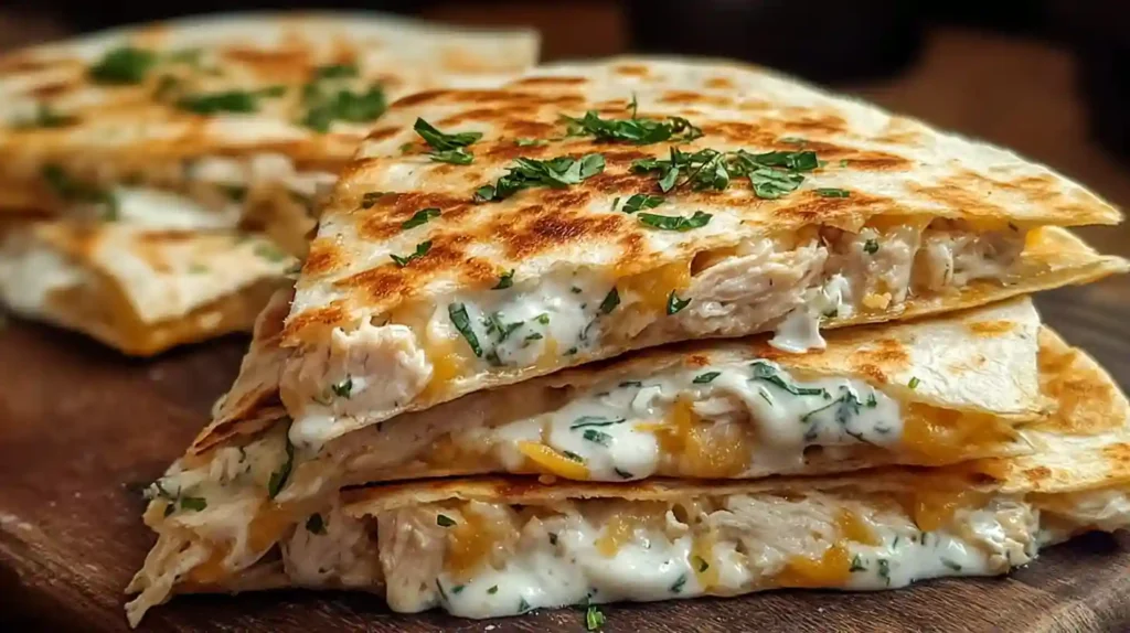 High-Protein Chicken Ranch Quesadilla Recipe