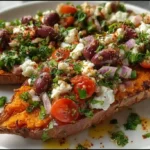 Mediterranean Stuffed Sweet Potatoes