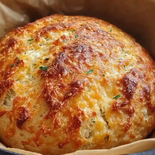 No Knead Cheddar Bread in the Dutch Oven