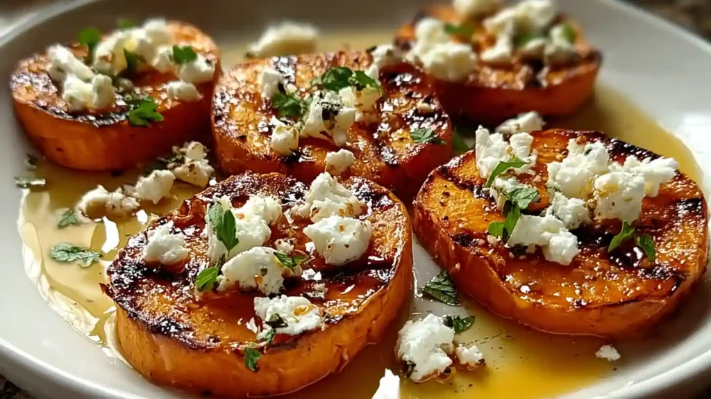 Roasted Sweet Potato Rounds with Honey & Feta Bliss