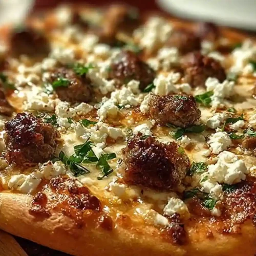 Sausage Feta Honey Pizza