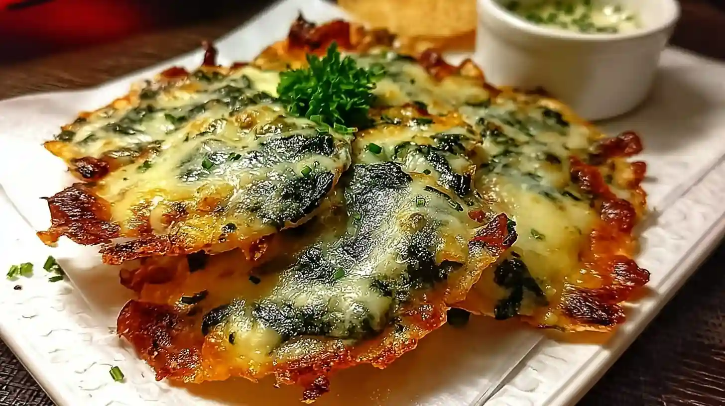 Spinach Cheese Crisps