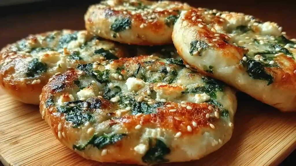 Spinach Cottage Cheese Flat Bagels