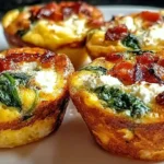 Spinach, Feta, and Sun-Dried Tomato Egg Muffins Delight