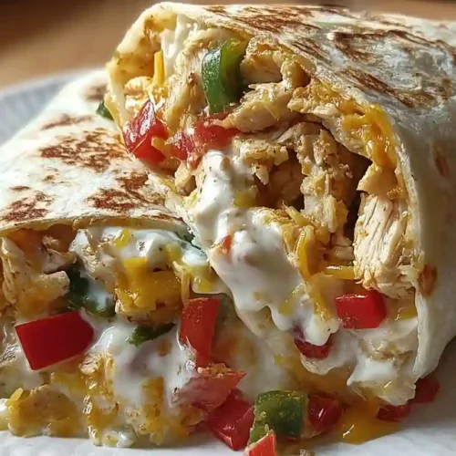 Chicken Bell Pepper Ranch Burritos