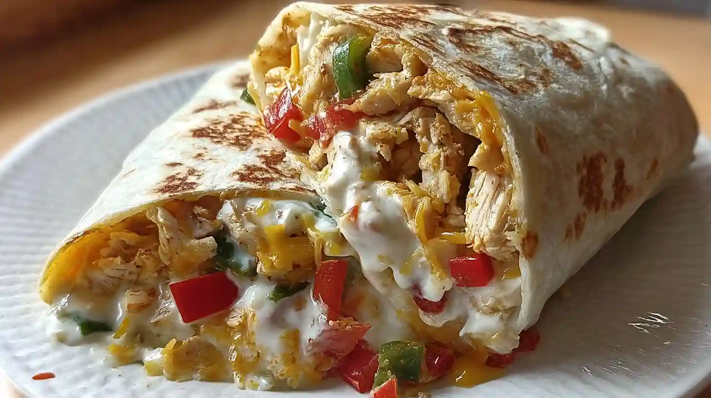 Chicken Bell Pepper Ranch Burritos