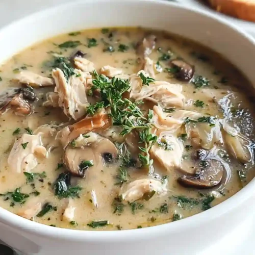 Comforting Rotisserie Chicken and Mushroom Soup