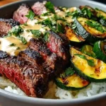 Grilled Steak Bowl with Zucchini