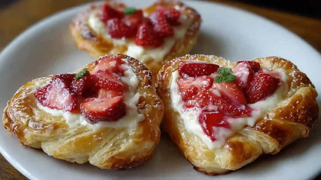 Strawberry Cream Cheese Heart Danishes