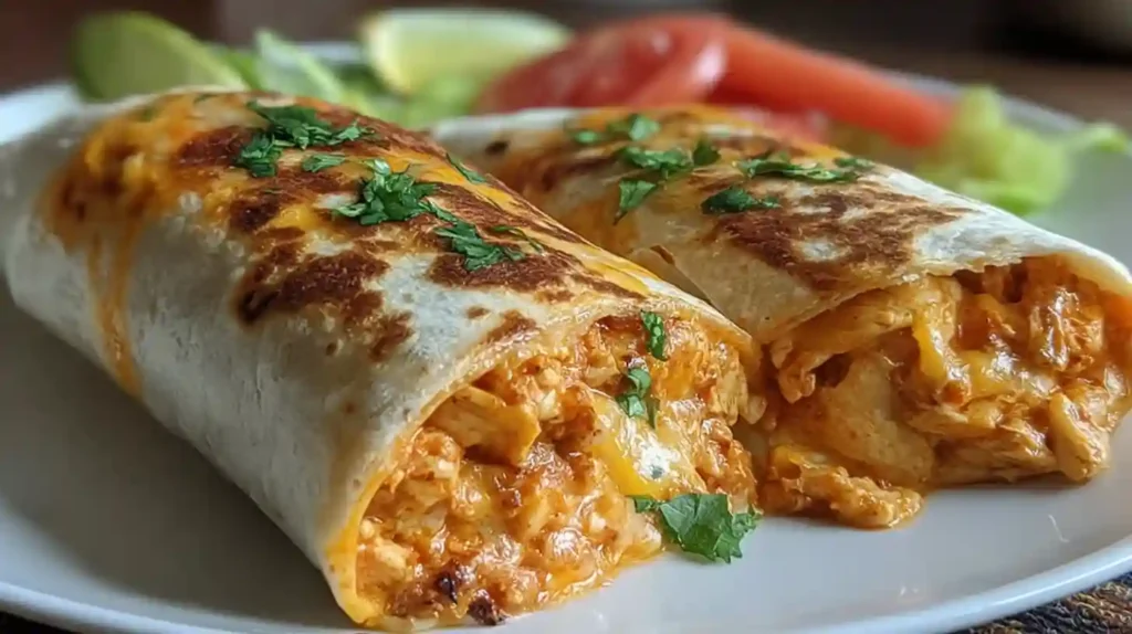 Cheesy Buffalo Chicken Burritos