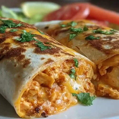 Cheesy Buffalo Chicken Burritos