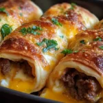 Garlic Butter Cheeseburger Rollups Packed