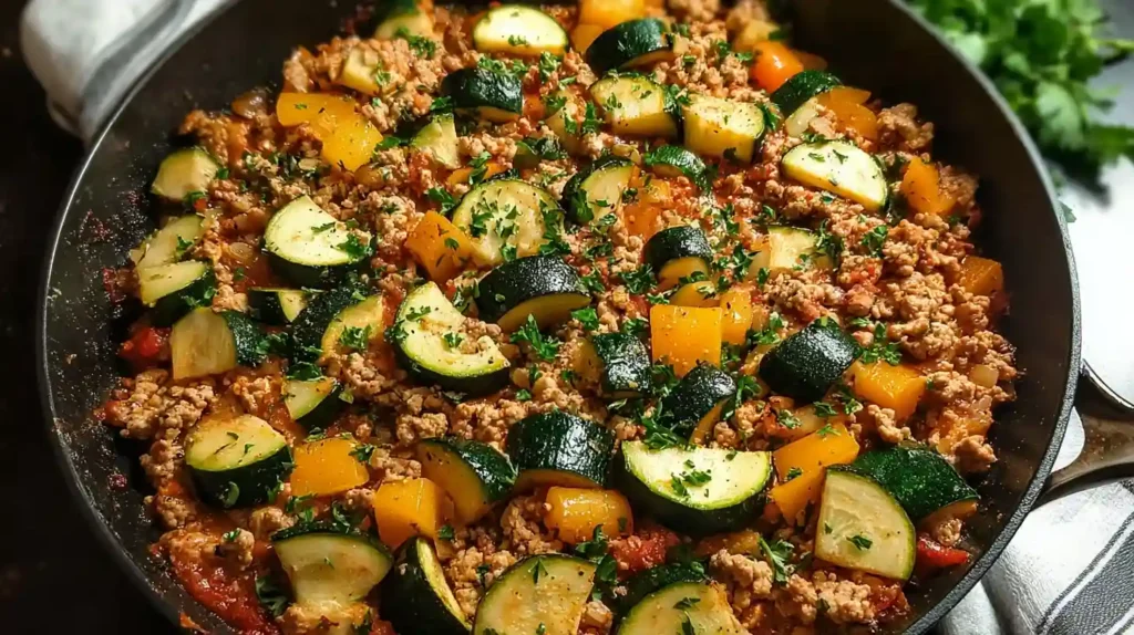 Ground Turkey and Zucchini Skillet