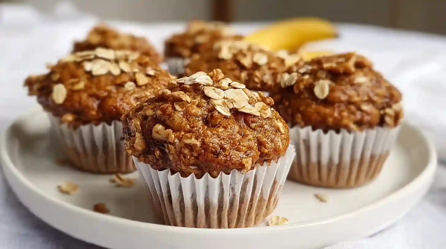 Healthy Banana Oatmeal Muffins