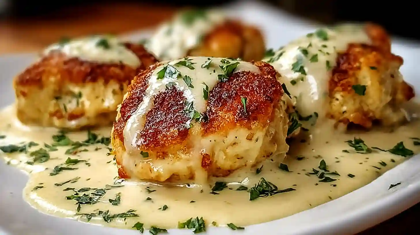 Chicken Pillows with Creamy Parmesan Sauce