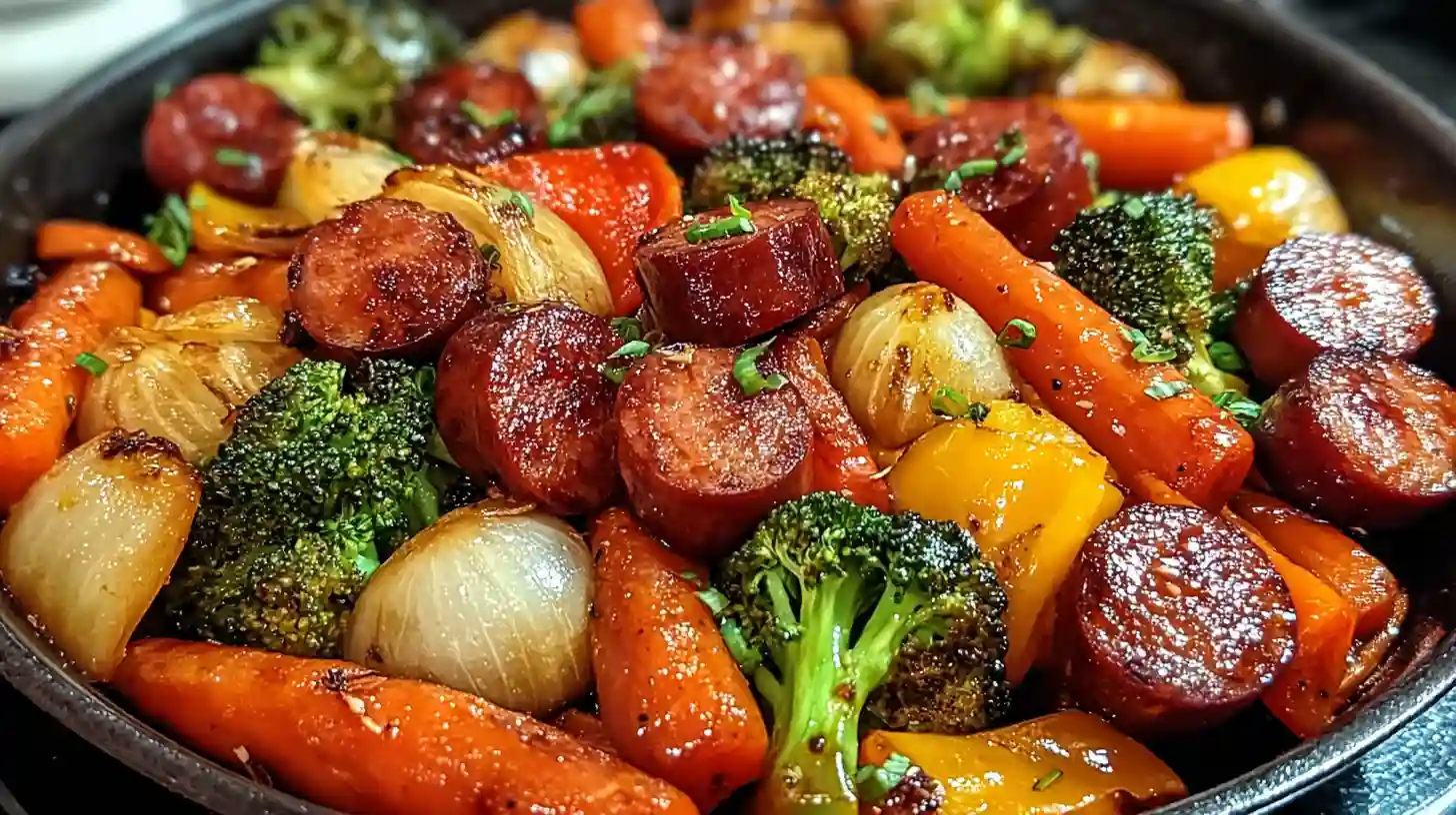 One-Pan Honey Garlic Kielbasa & Veggies