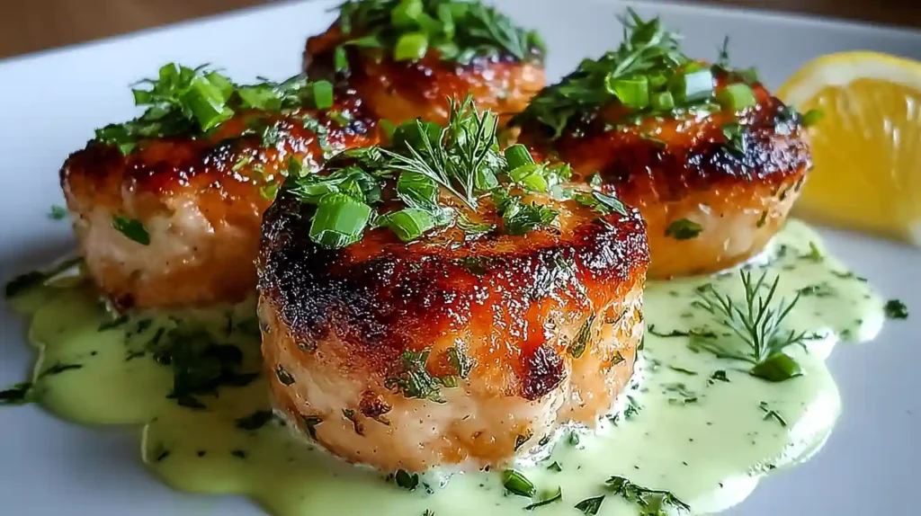 Salmon Balls with Creamy Avocado Sauce