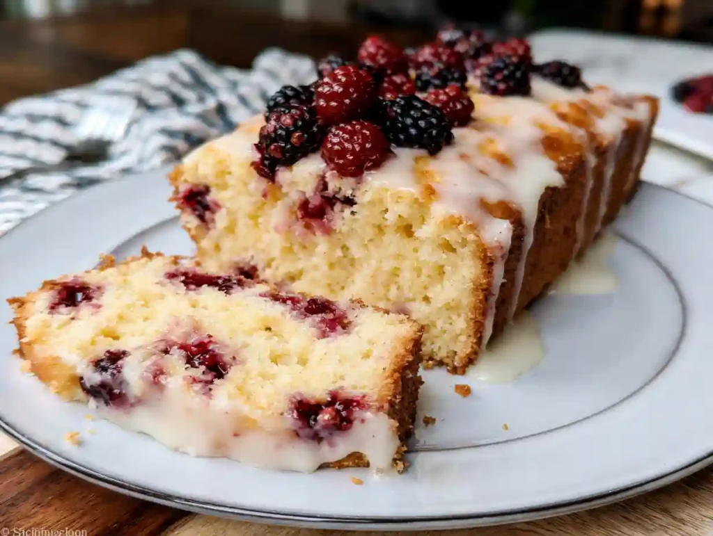 Blackberry Lemon Bread with Glaze