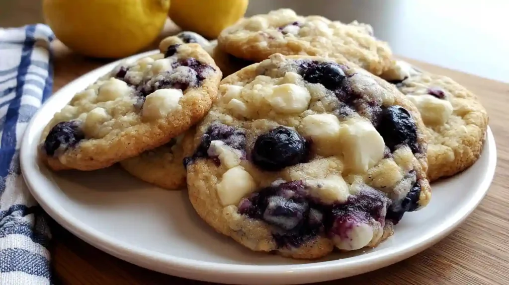 Blueberry Lemon White Chocolate Chip Cookies