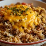 Cheesy Ground Beef and Rice Casserole